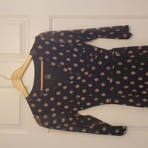 Navy Polka dot maxi dress